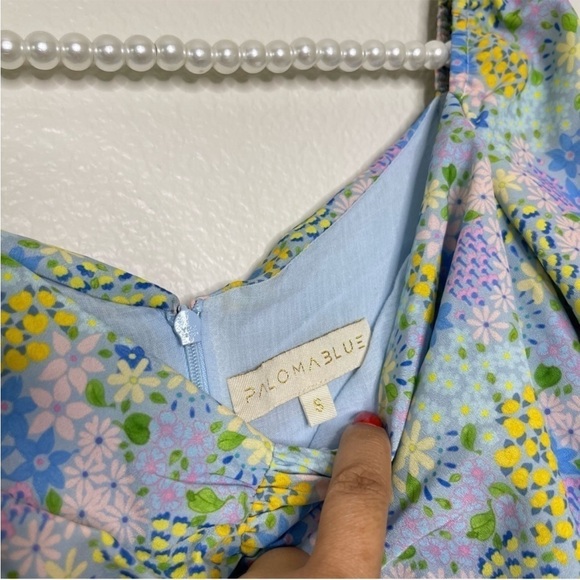 💕PALOMA BLUE💕 Evie Gathered Floral-Print Crepe Midi Dress - Picture 7 of 8